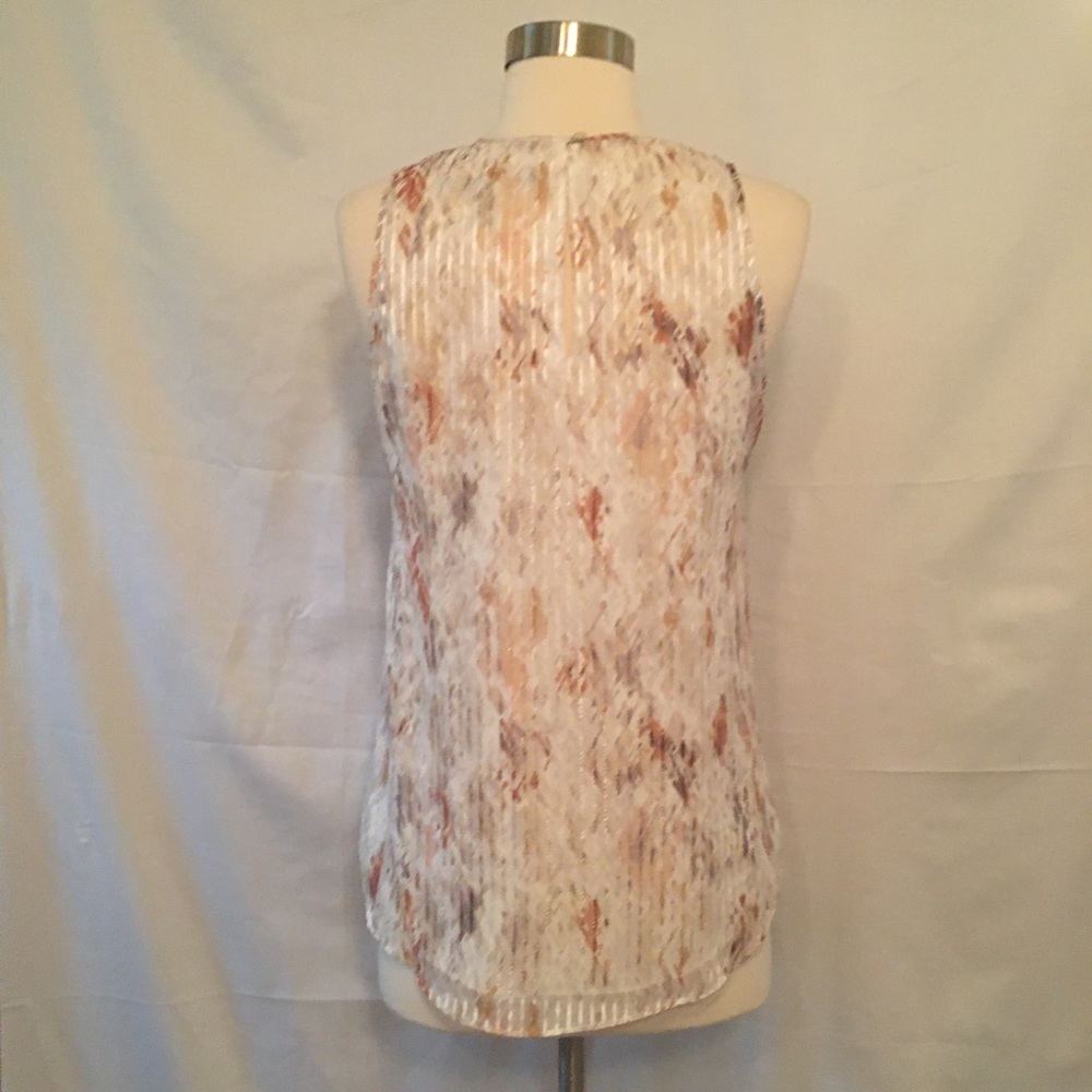 Whbm Shadow Stripe Shell Metallic Layered Tank Xs - image 7